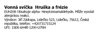 Svíčka Válec 1 (12 cm) – Žlutá / Hruška a frézie / Motýlek